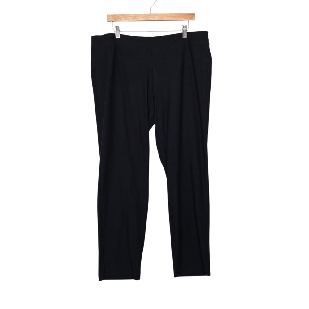 Eileen Fisher Womens Black Slim Ankle Pant W/YK EETK-P0696M Size XL‎ New